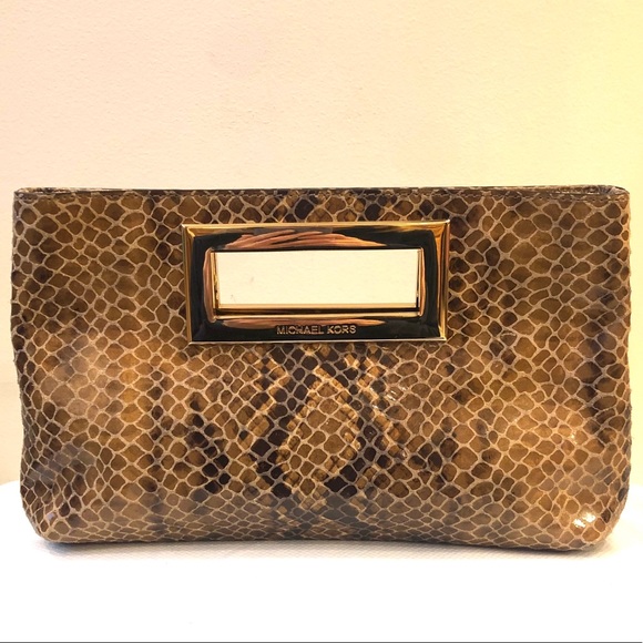 Michael Kors Handbags - Embossed Snakeskin Clutch